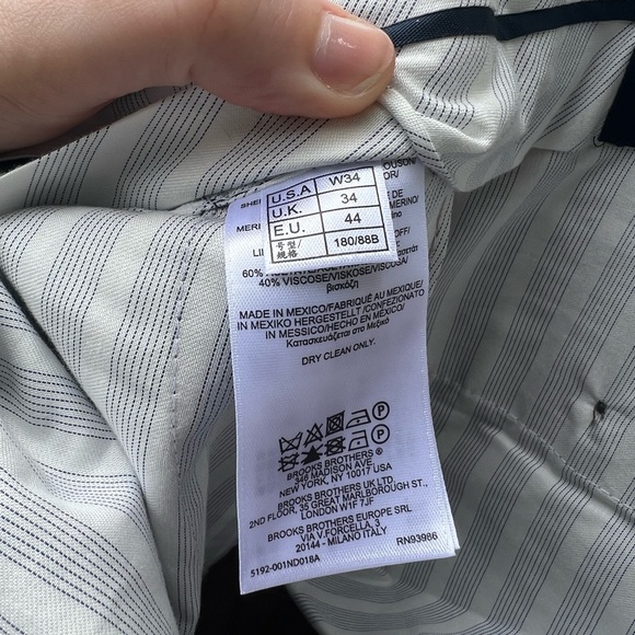 Brooks Brothers 1818 Regent Wool Dress Pants Men 34 Tan Khaki Made in Italy - Picture 8 of 9